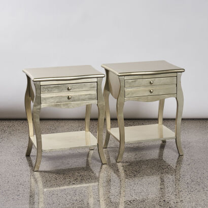 A Pair of French Gold Leaf Bedside Tables