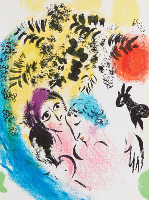 `Lovers with Red Sun` by Marc Chagall