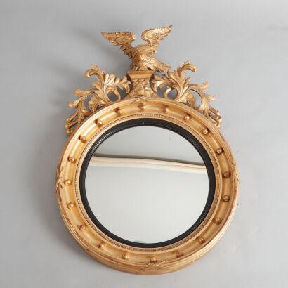 A Regency Convex Mirror with a Surmounting Eagle
