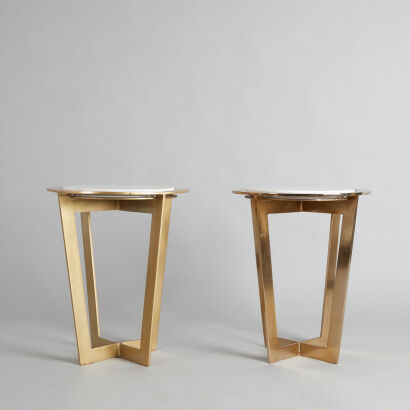 A Pair of Marble-Top Side Tables