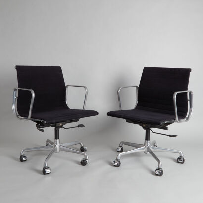 A Pair of Eames EA108 Chairs by ICF of Italy