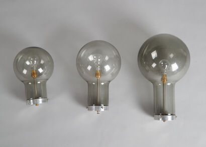 A Set of Three Graduated Mid-Century Light Fittings