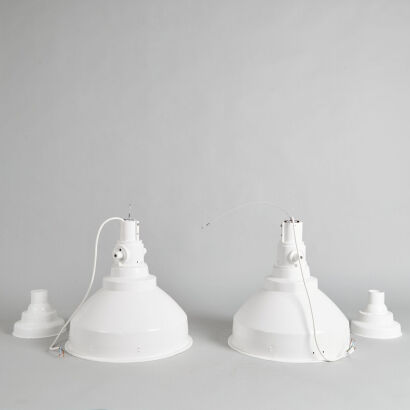 A Pair of Industrial Lampshades