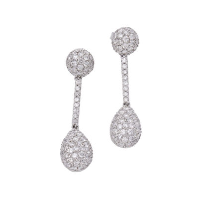 18ct Diamond Drop Earrings