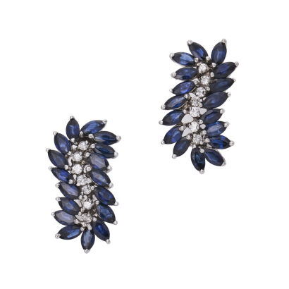 14ct Sapphire and Diamond Estate Earrings