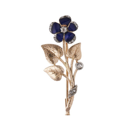 18ct Estate Flower Brooch