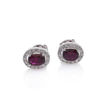 18ct Ruby and Diamond Stud Earrings