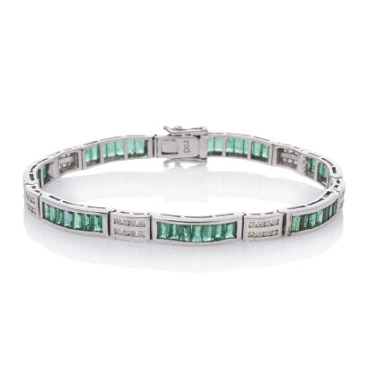 18ct Emerald and Diamond Bracelet