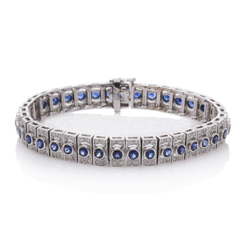 14ct Diamond Sapphire Bracelet