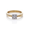 Platinum and 18ct Princess cut Solitaire Ring