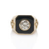 3ct Round Clarity enhanced Important Diamond and Onyx Ring