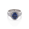Platinum Sapphire and Diamond Ring