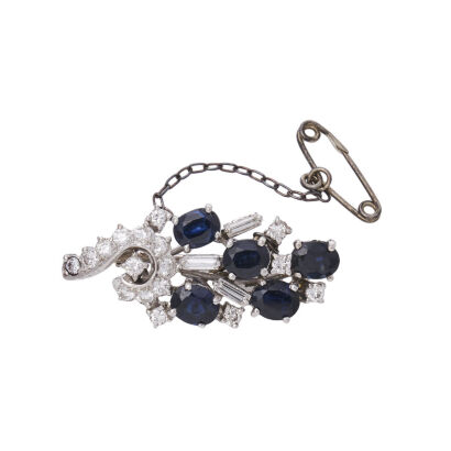 18ct Sapphire and Diamond Brooch