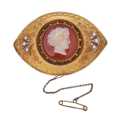 18ct Victorian Cameo Brooch/Pendant