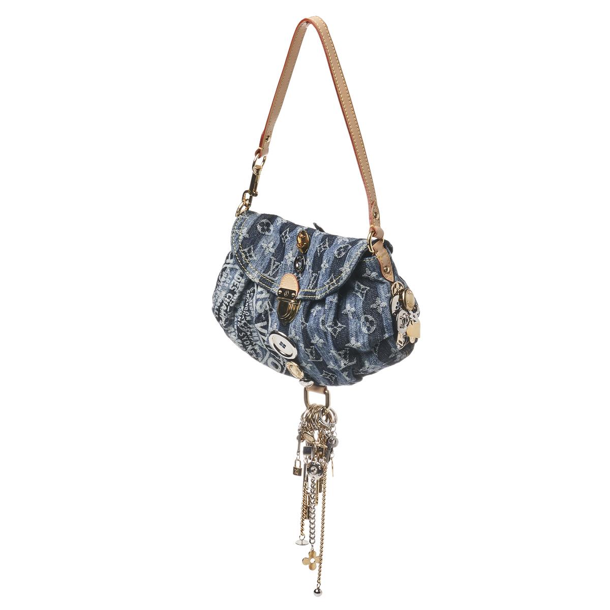 Louis Vuitton Limited Edition Judy Blame Denim Mini Pleaty Raye Bag