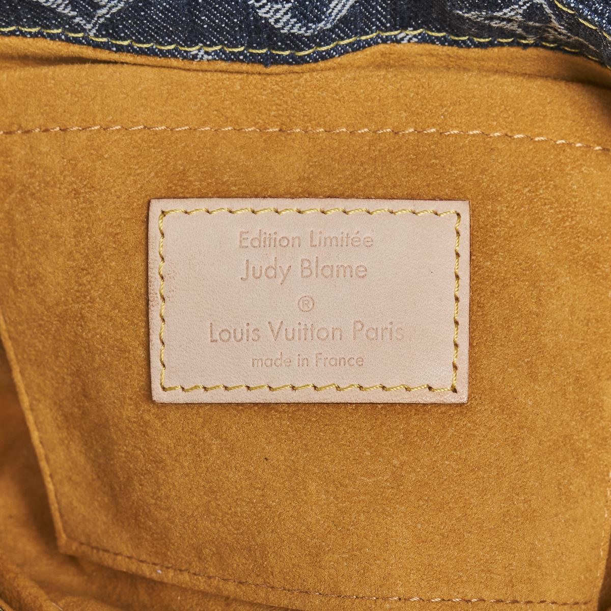 Louis Vuitton Blue Monogram Raye Denim Judy Blame Mini Pleaty Gold
