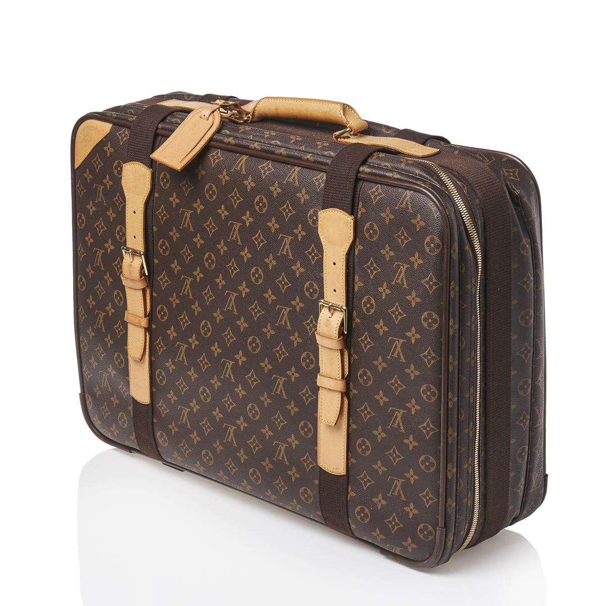 Louis Vuitton Bisten Suitcase 75 Monogram with Stickers For Sale