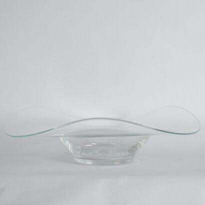 A Large and Impressive Art Glass Wave Form Bowl