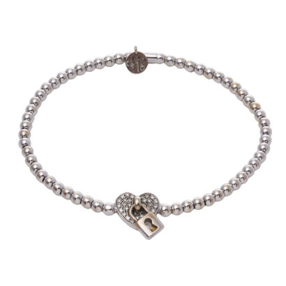 18ct WG Hulchi Belluni Heart-padlock Bracelet