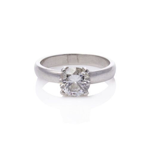 Platinum Diamond Solitaire Ring, 1.37 carats