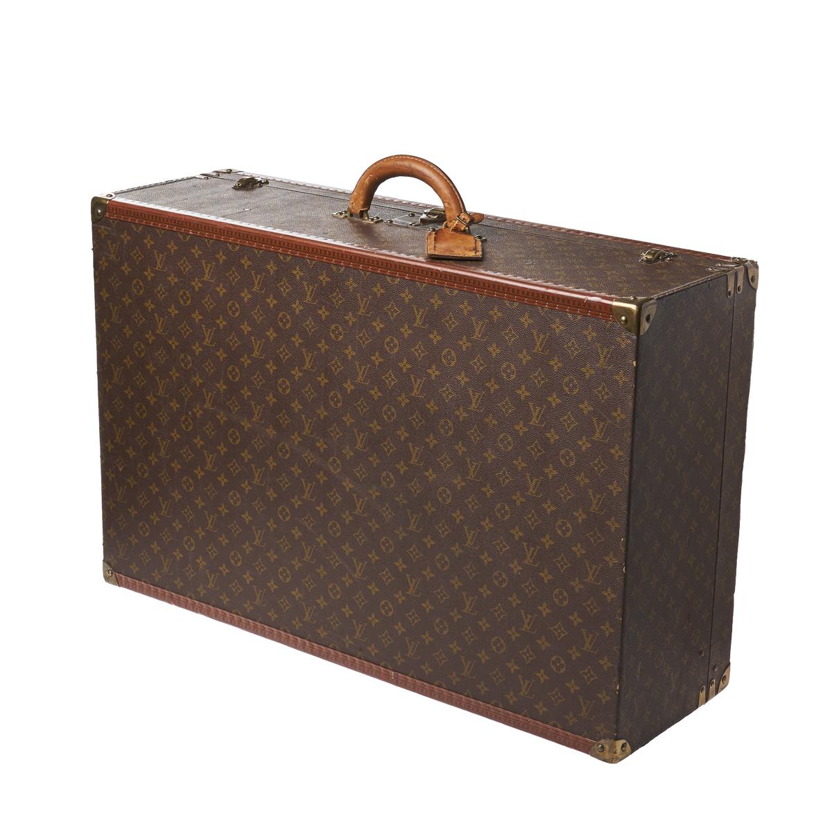 Louis Vuitton Vintage Monogram Canvas Bisten 80 Trunk Luggage Bag