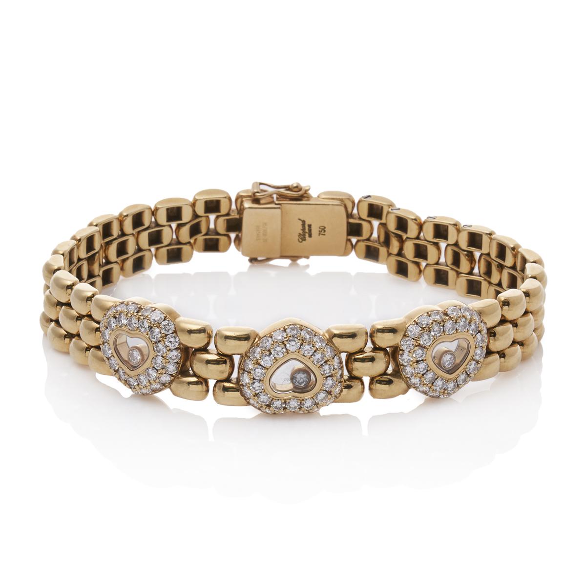 Chopard Happy Curves Square White Gold and Diamond Charm Bracelet 859224  New | eBay