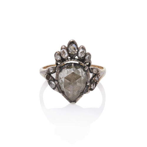 14ct Antique Rose cut Diamond Ring, circa 1900's