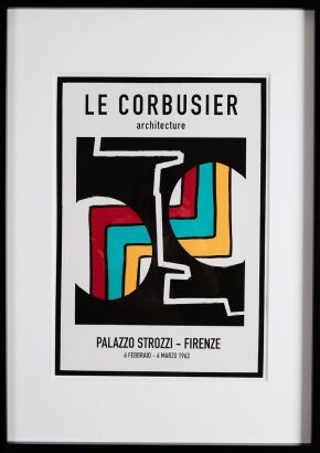 A Poster Print for the Le Corbusier Exhibition at Palazzo Strozzi, 1963