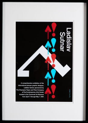 A Framed Poster Print of the Ladislav Sutnar Exhibition, Cincinatti Art Museum, 1961