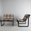 A Pair of Upholstered Sling Form Chairs - 2