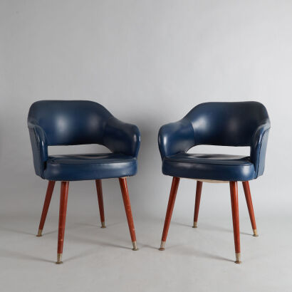 A Pair of 1960s New Zealand Vinyl Armchairs