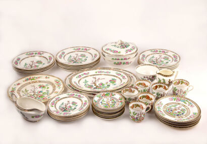 A Large 53-Piece Mixed Set of Indian Tree Pattern China