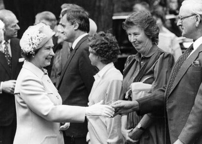 The Queen on a garden party walk