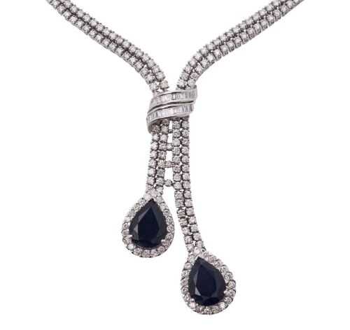 An Important 18ct Lariat Sapphire Necklace