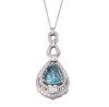 18ct Blue Zircon and Diamond Necklace