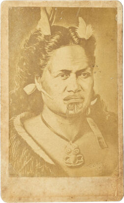 DAVIS AND CO., WELLINGTON Portrait of Māori woman with moko and pipe earring