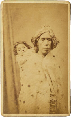 THOMAS E. PRICE, MASTERTON Portrait of a Māori woman carrying a child on her back