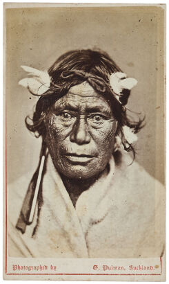 ELIZABETH PULMAN, AUCKLAND Portrait of an unknown Māori woman with white feathers