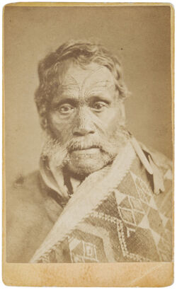 ELIZABETH PULMAN, AUCKLAND Portrait of an unknown Māori man with moko and mutton chop whiskers