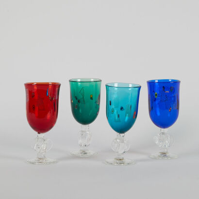 A Set of Four Peter Viesnik Wine Glasses