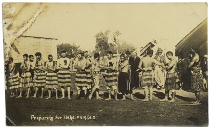 REAL PHOTO POST CARD / F. G. RADCLIFFE, AUCKLAND New Zealand Māori Preparing for Haka