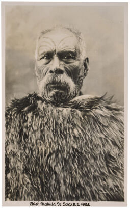 REAL PHOTO POST CARD Portrait of Chief Mahuta Te Toko, Ngāti Maniapoto