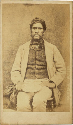 E. S. RICHARDS, AUCKLAND Portrait of Pātara Raukatauri, Ngāti Mahuta of Tainui chief, disciple of Pai Maririre, holding a kotiake