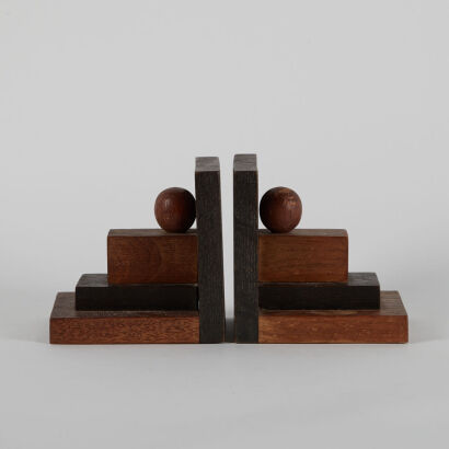 A Pair of Art Deco Wooden Bookends