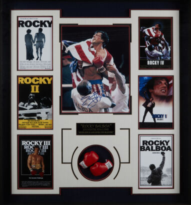 A Sylvester Stallone Signed and Framed 'Rocky' Photo