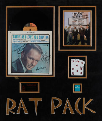 A Sinatra Album 'Softly, as I leave you' Rat Pack Signed and Framed Album