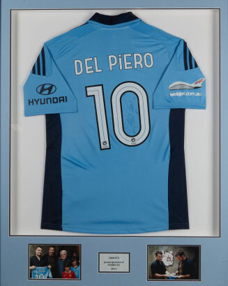 A Sydney FC Del Piero Signed and Framed Jersey