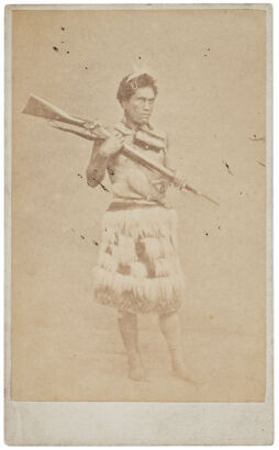 HARTLEY WEBSTER, AUCKLAND Portrait of Te Kanapu Haerehuka, Te Arawa with rifle