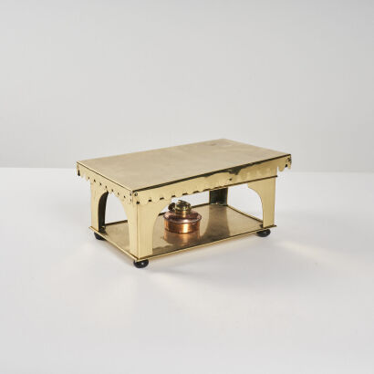 An Antique Brass Food Warmer