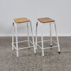 A Pair Of White Science Stools